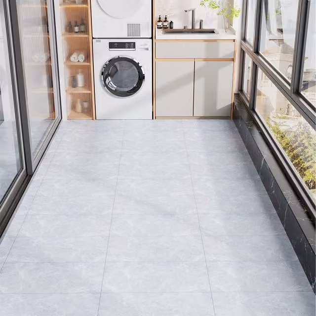 Livingandhome Slate Gray Marble Texture Self Adhesive PVC Flooring, 28 Pieces, W: 60 cm, D: 30 cm