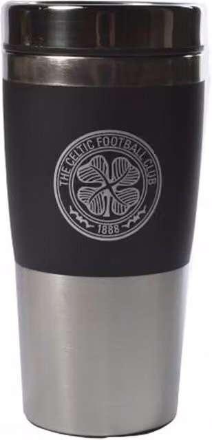 Celtic FC Executive Metallic Travel Mug with Lid in Black, 450 ml – 1