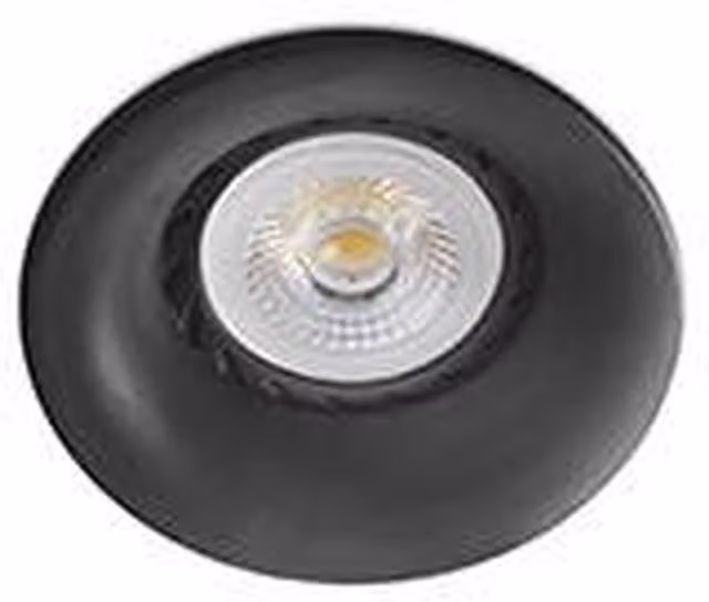 Faro Neon Adjustable Round Recessed Downlight in Black