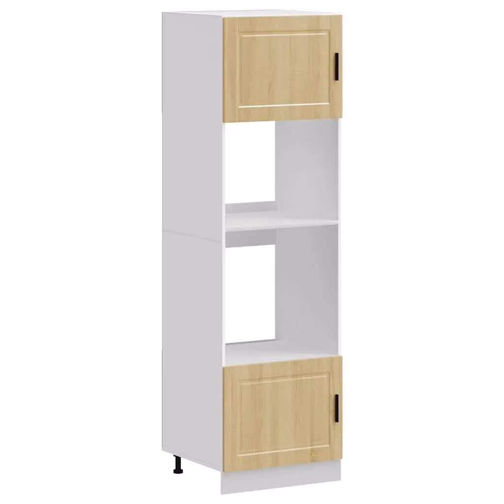Berkfield Home Porto Sonoma Oak Appliance Housing Unit, 2-Piece Set in Brown and White