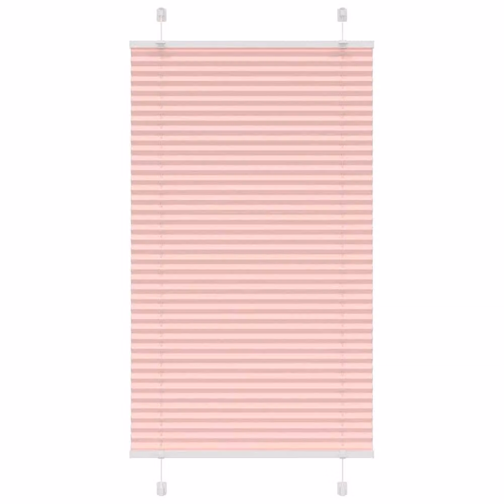 Berkfield Home Single Pleat Fabric Blind in Pink, W: 75 cm, H: 150 cm