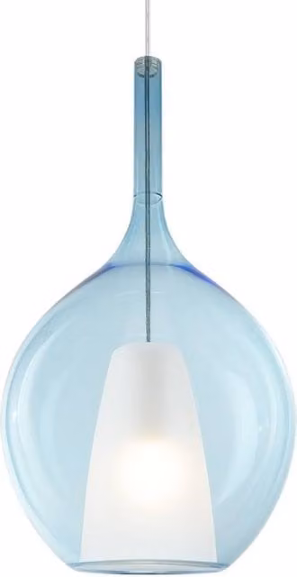 Netlighting Kalique Il Globe Dome Pendant Ceiling Light, Blue and Chrome, Diameter: 28 cm, E27