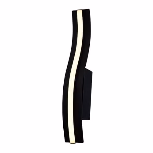 Happy Homewares Modern LED Stick Style Wall Light Fitting in Black, W/D/H: 30 x 5 x 5 cm