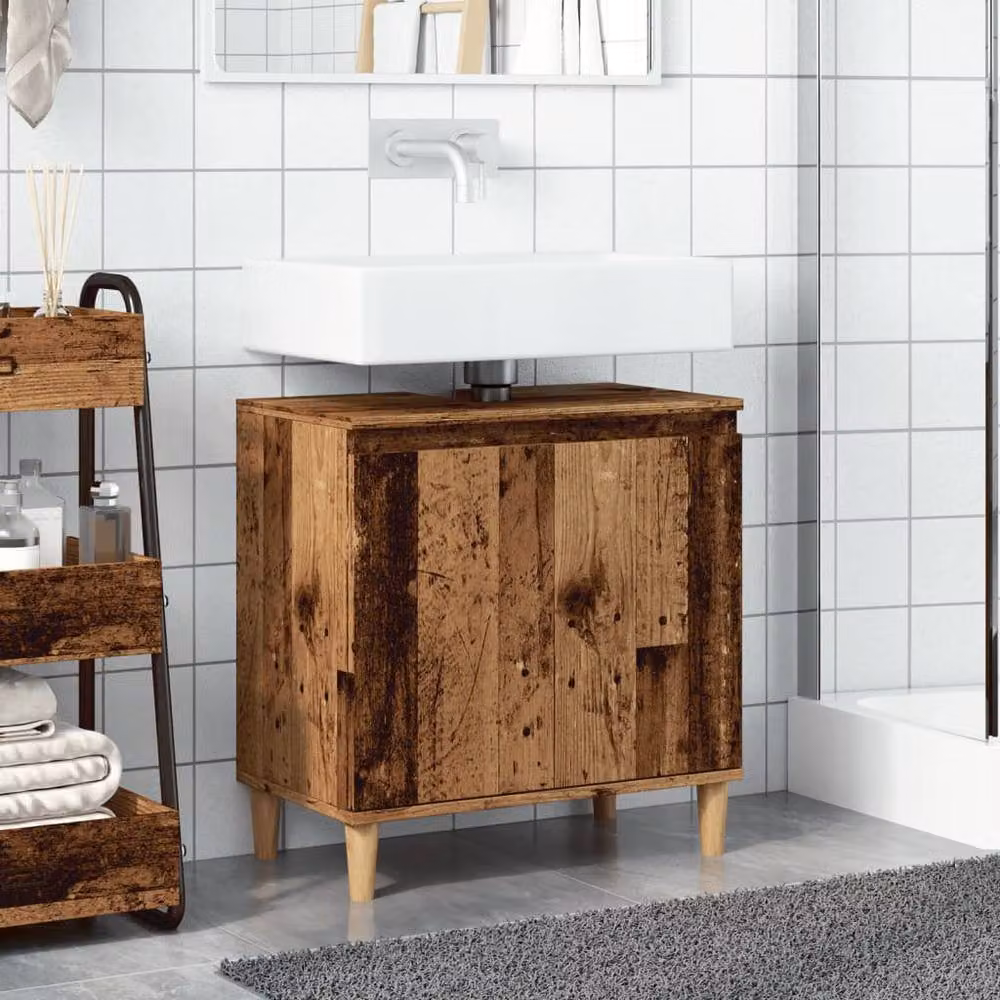Berkfield Home Sink Cabinet in Old Wood Brown, W/D/H: 58 x 33 x 60 cm – 3