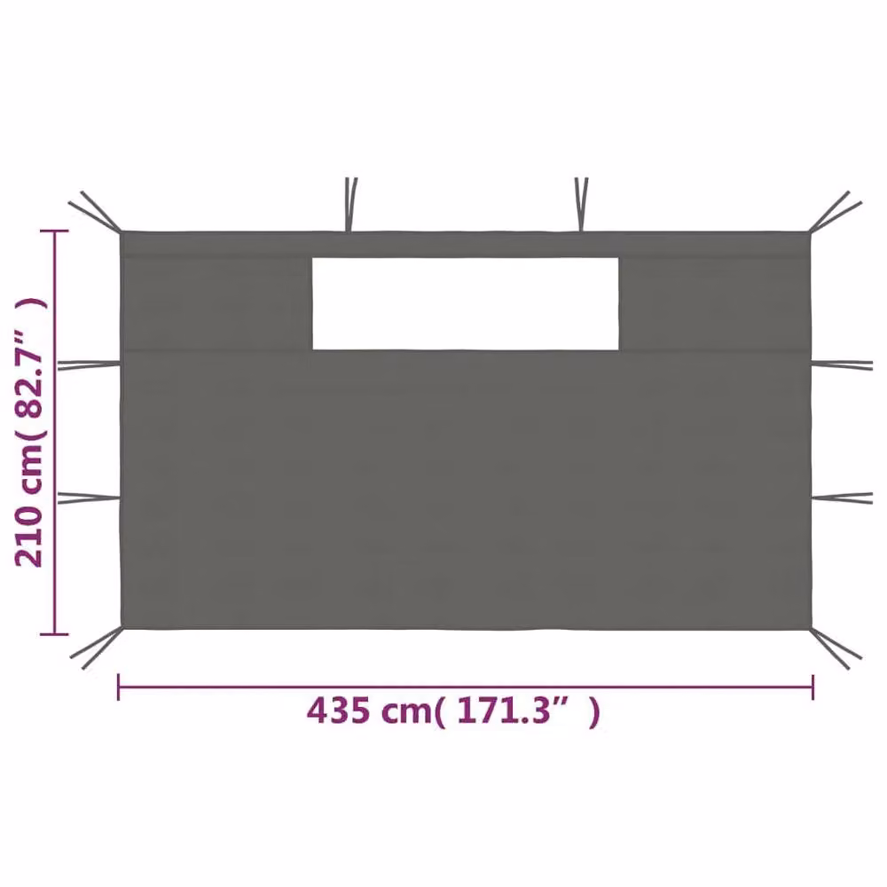 Berkfield Home Gazebo Sidewalls with Windows, 2 Pieces, Anthracite Dark Grey – 3