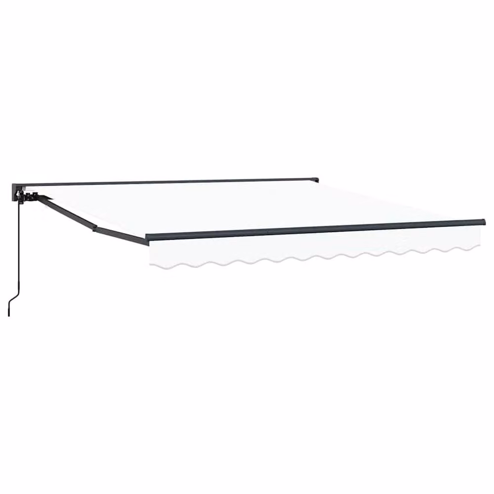 Berkfield Home Manual Retractable Polyester Awning in White, W/D/H: 300 x 250 cm – 3