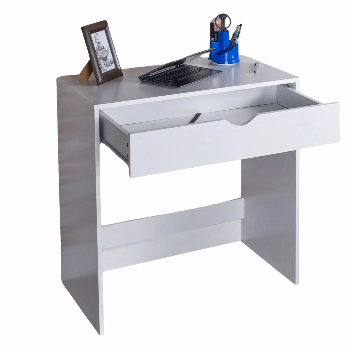 FURNOS Modern White Computer Desk with 1 Drawer, W/D/H: 75 x 40 x 75 cm – 2