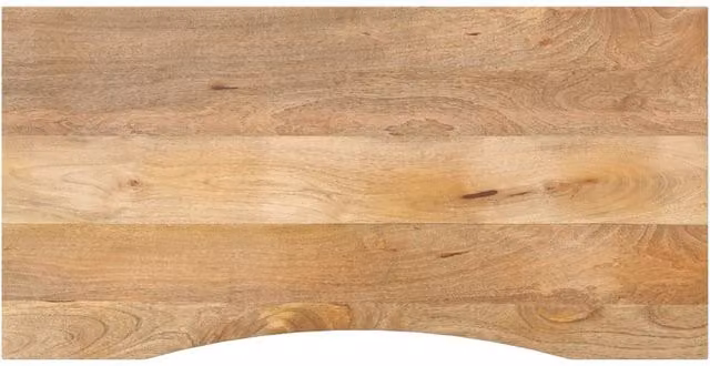 Berkfield Home Rustic Solid Mango Wood Desk Top with Curve, Brown, W: 140 cm, D: 50 cm, H: 2.5 cm – 1