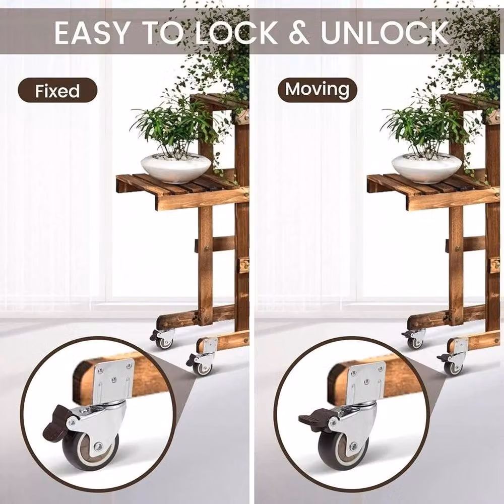 NESTLUNE 4-Pack Swivel Furniture Castors with Plate in Silver – 3