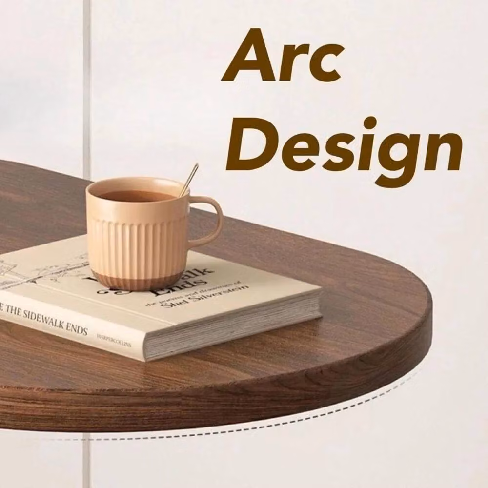 Havendro C-Shaped Wood Side Table in Brown for Living Room or Bedroom – 3