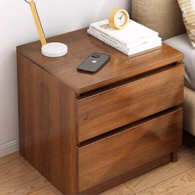 EONLION Modern Bedside Cabinet Nightstand in Brown – 1