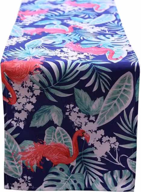 Luxury Living Flamingo Water Repellent Blue Floral Table Runner W: 35.56 cm, L: 182.88 cm – 1
