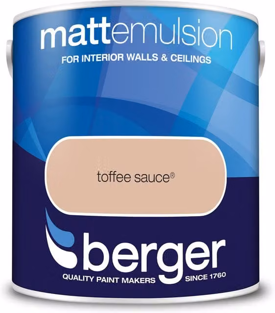 Berger Matt Emulsion Dispersion in Toffee Sauce Brown and Beige