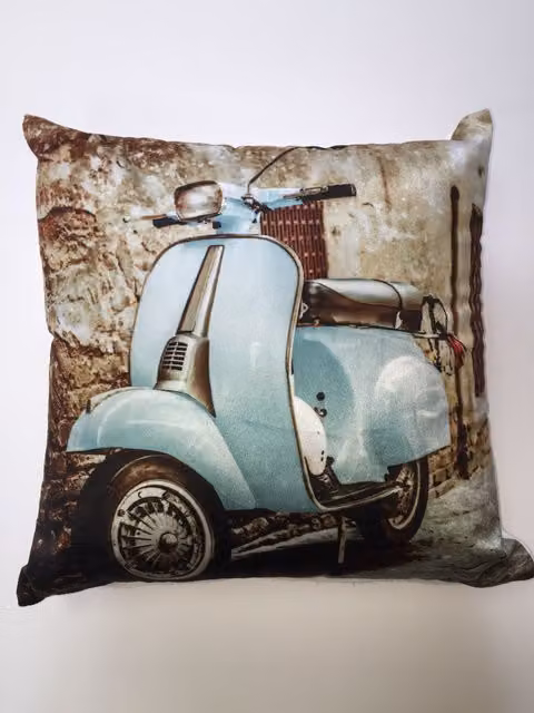 Rapport Home Blue Velvet Scooter Cushion Cover, W/D/H: 43 x 43 x 1 cm