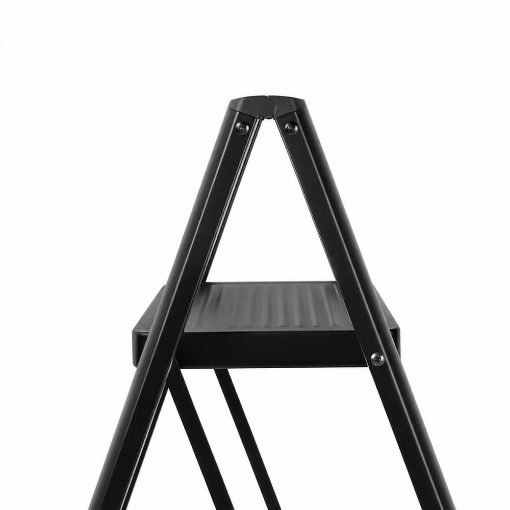 Traderight Foldable Steel Step Ladder with Rubber Feet, Black, 150kg Capacity – 5