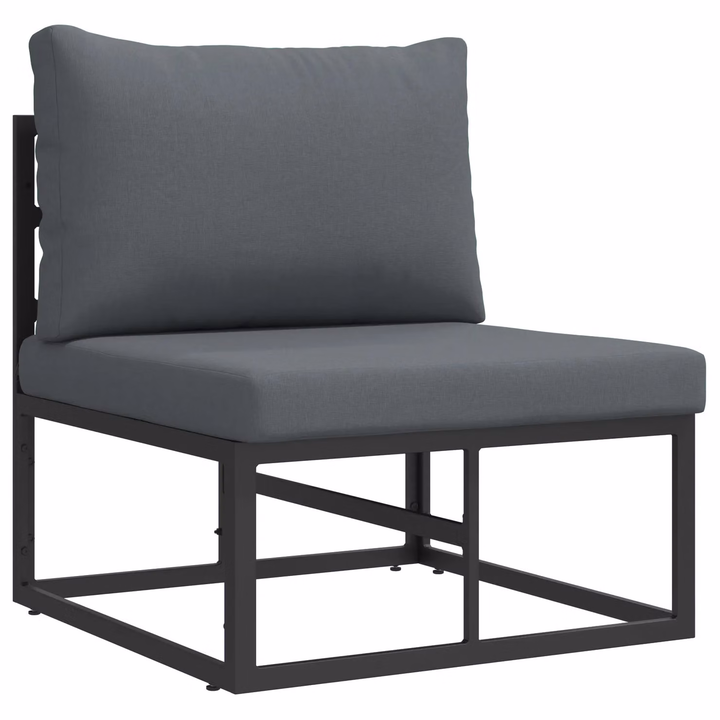Berkfield Home 5 Piece L-Shape Garden Sofa Set in Black with Powder Coated Aluminium Frame and Upholstered Cushions W/D/H: 70 x 70 x 32 cm – 3