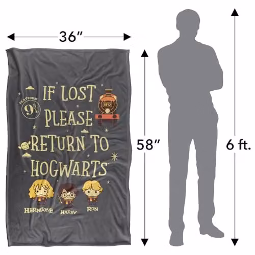 Warner Bros. Harry Potter Return To Hogwarts Super Soft Fleece Throw Blanket for Children, Multicolour – 4