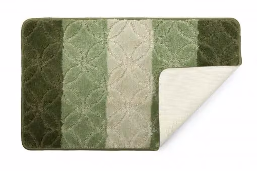 New Edge Blinds Aurora Collection Tonal Stripe 2 Piece Bath Set in Green, W: 45 cm, H: 75 cm – 2