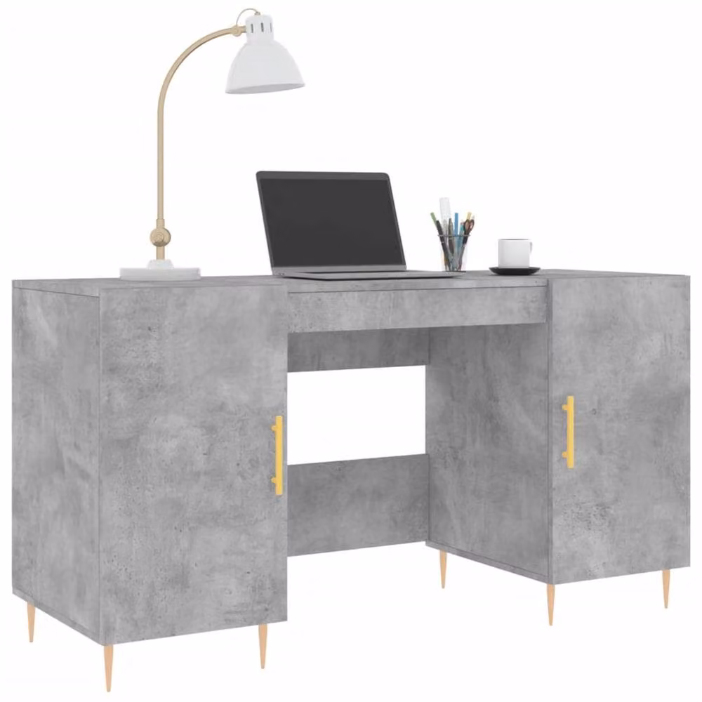 Berkfield Home Industrial Writing Desk in Grey and Gold, W/D/H: 140 x 50 x 75 cm – 2