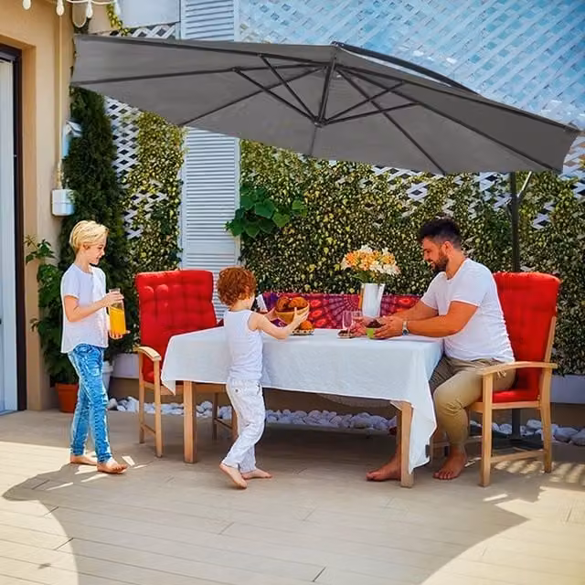 Hortus 3M Cantilever Banana Grey Garden Parasol - Grey