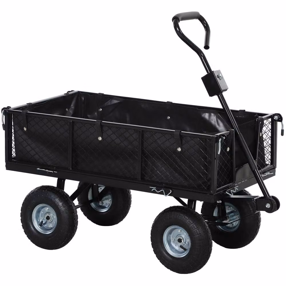 STILVORA Garden Trolley with Removable Sides, 114L, Black – 4