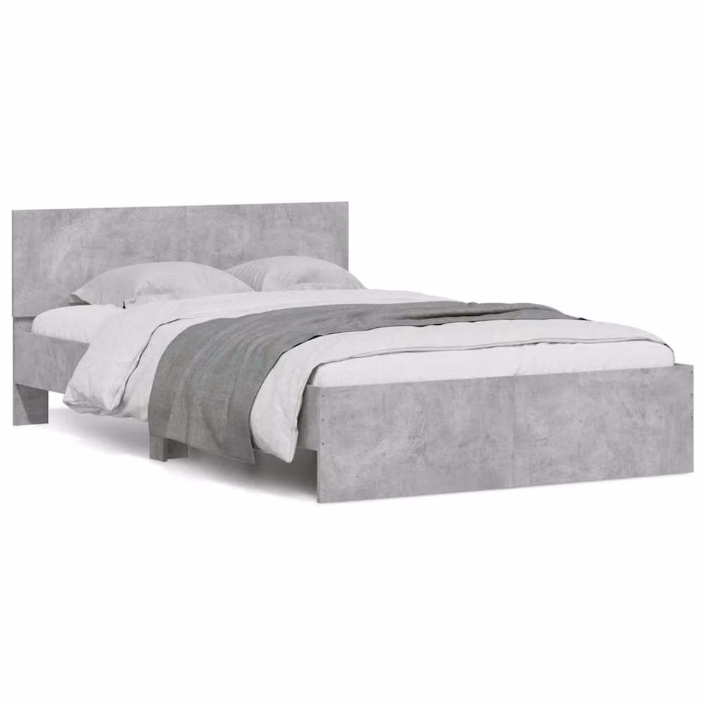 Berkfield Home Durable Bed Frame with Headboard, LED Under-Bed Lighting and Lift-Up Base, Grey, W/D/H: 140 x 190 x 70 cm – 2