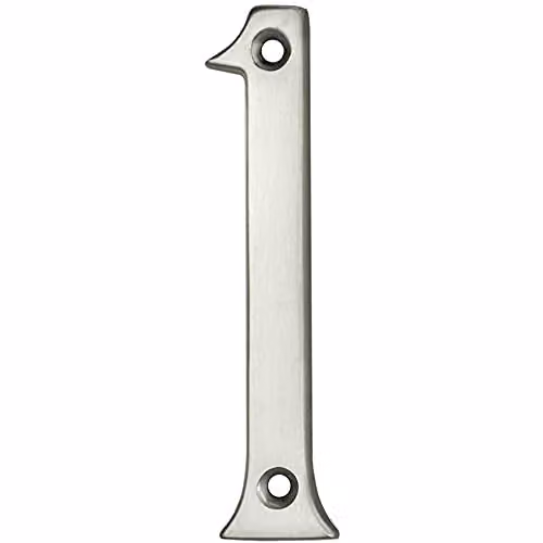 Loops Satin Chrome House Numeral Plaque, Height: 75 mm, Depth: 4 mm