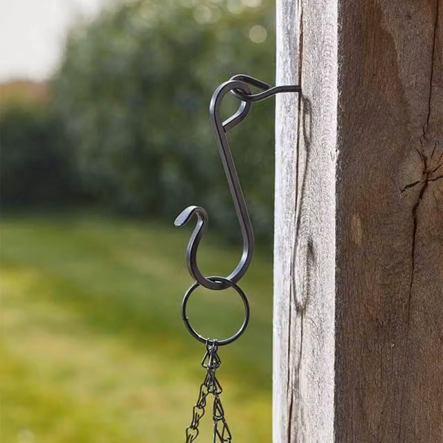 Garden Mile Forge S Black Steel Wall Hook Hanging Basket