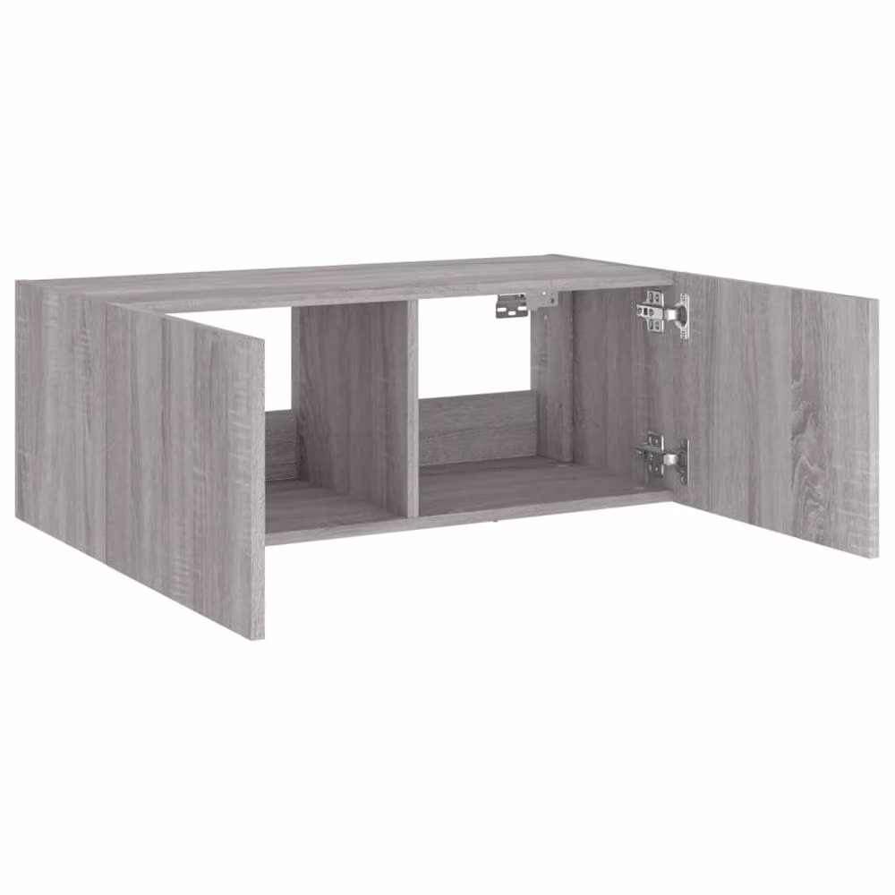 Berkfield Home Modern Wall Mounted TV Cabinet with Integrated LED Lights in Grey Sonoma, W: 80 cm, D: 35 cm, H: 31 cm – 6