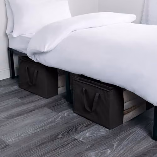 OHS 2 Pack Foldable Underbed Storage Bags with Lid and Handles, 90.3L, Grey – 4