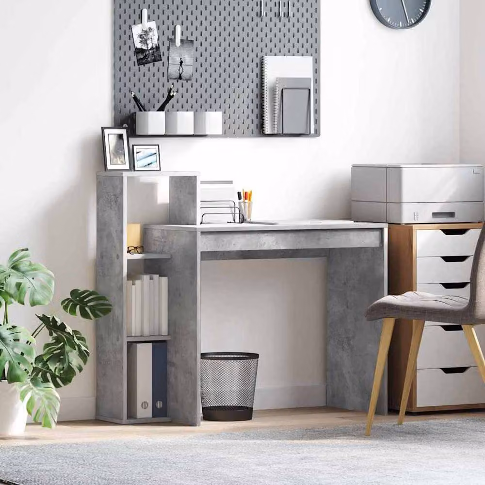 Berkfield Home Elegant Writing Desk in Grey Concrete-effect Laminate, W: 120 cm, D: 50 cm, H: 72 cm – 2
