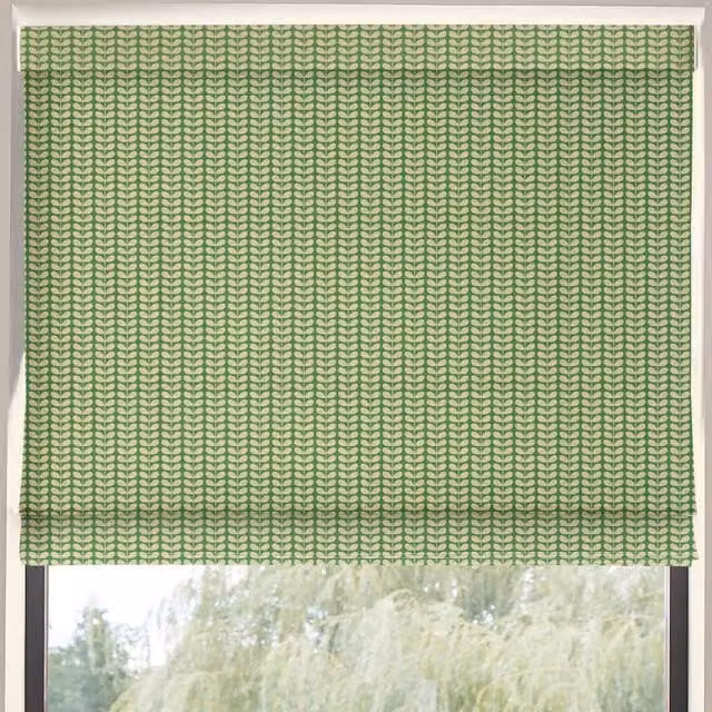 Orla Kiely Tiny Stem Blackout Roman Blind in Green