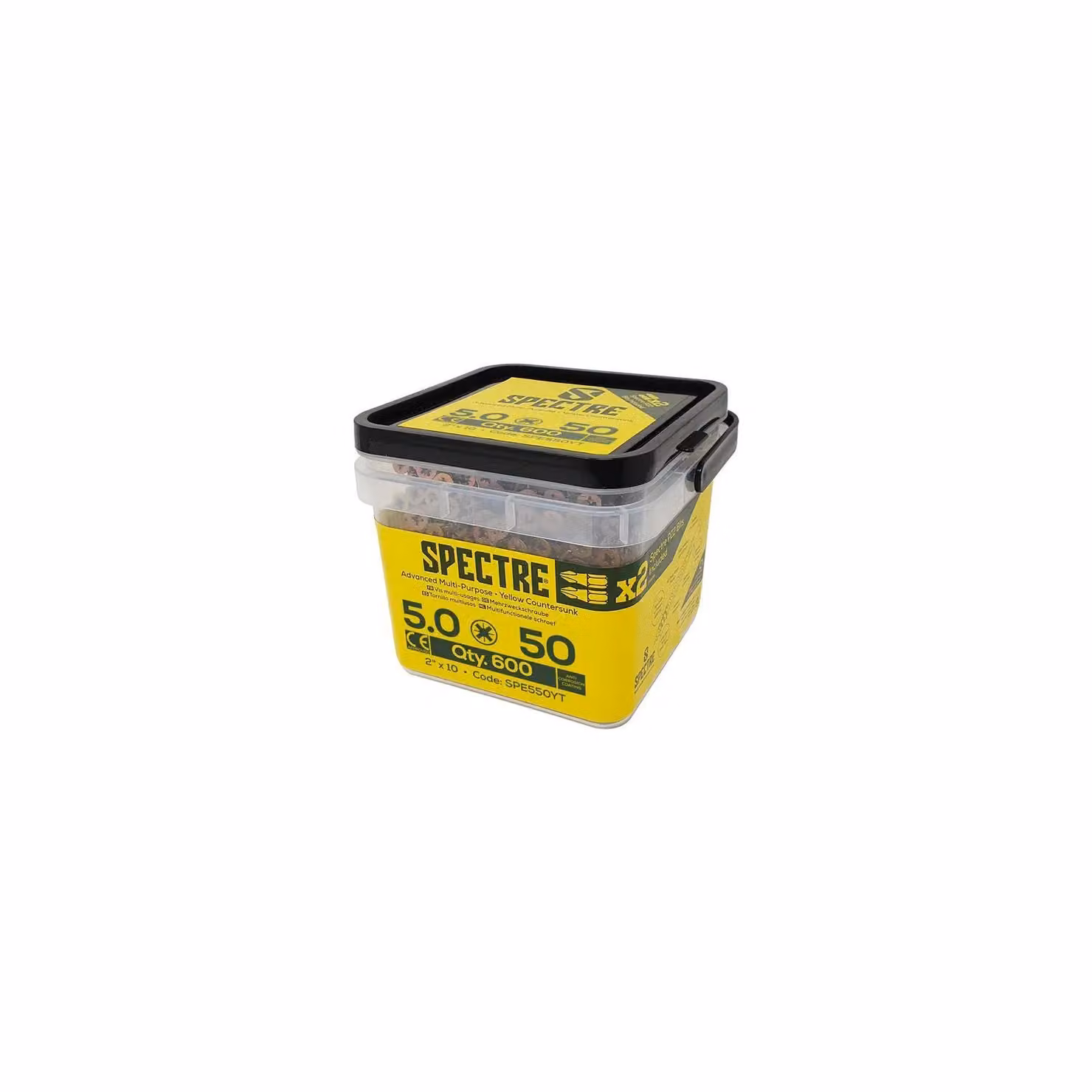 Forgefix Spectre Pozidriv Compatible Self-Countersinking Wood Screw, Gold, Diameter: 5.0 mm, Length: 50 mm – 2