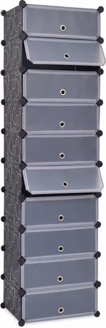 Berkfield Home Interlocking Shoe Organiser with 10 Compartments in Black – 1