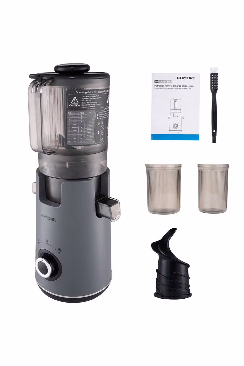 Living and Home 300W Slow Masticating Cold Press Juicer in Grey – 5