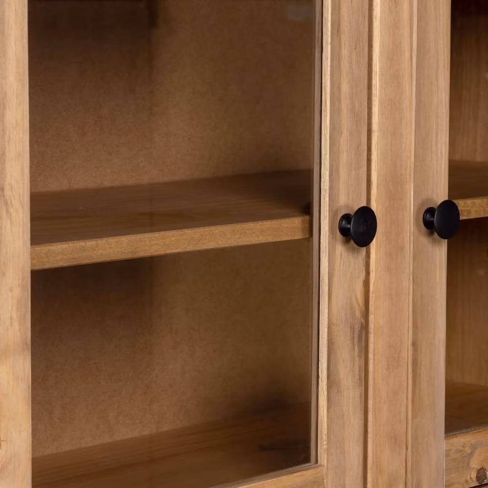 Berkfield Home Panama Range Solid Pine Highboard in Brown, W/D/H: 93 x 40.5 x 180 cm – 3