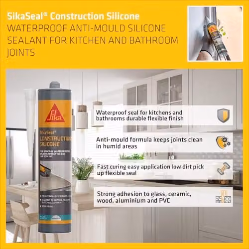 Everbuild Everflex 200 Contractors LMA Silicone Sealant, Transparent, 295ml – 2