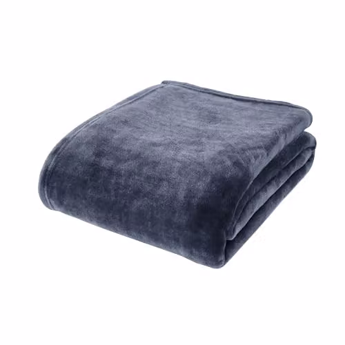 Catherine Lansfield Raschel Velvet Touch Throw Blanket in Blue, W/D/H: 130 x 170 cm