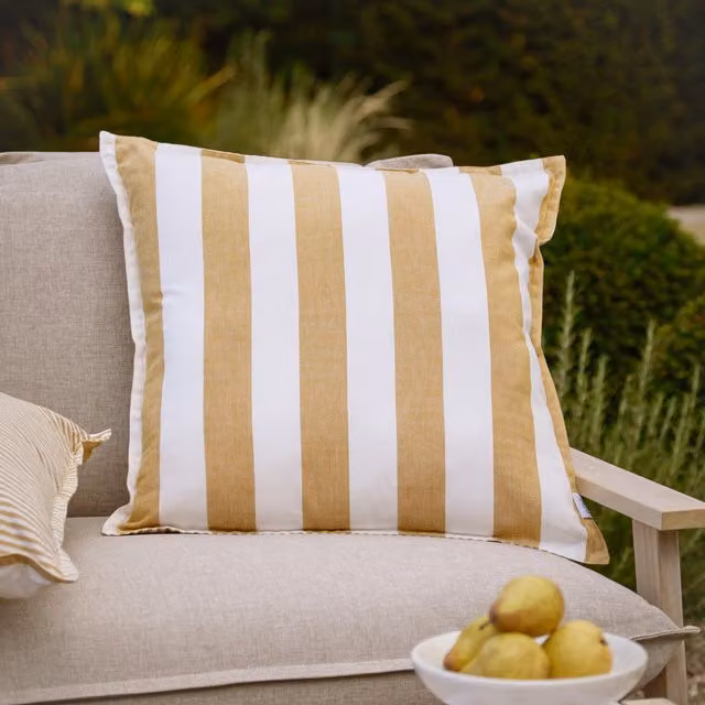 Make It A Home Hayle Striped Cotton Outdoor Cushion, Yellow, Square