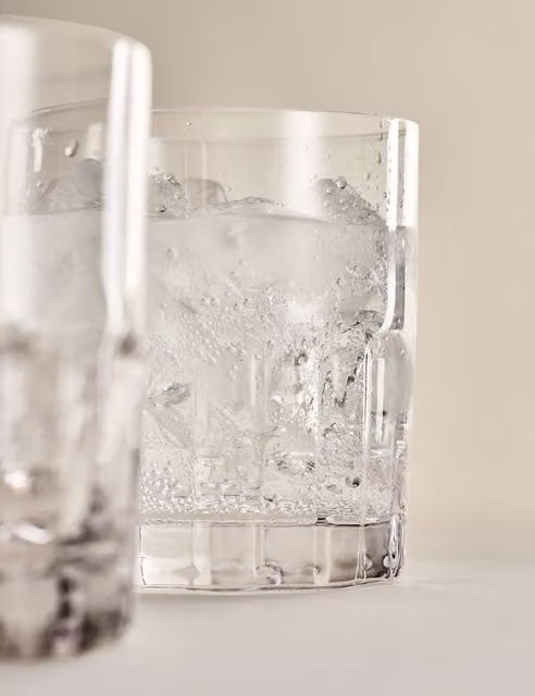 M&S x Kelly Hoppen Set of 4 Transparent Textured Glass Tumblers