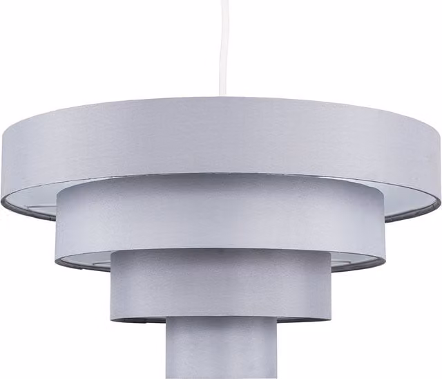 ValueLights Modern Round Grey Fabric Ceiling Pendant Light Shade