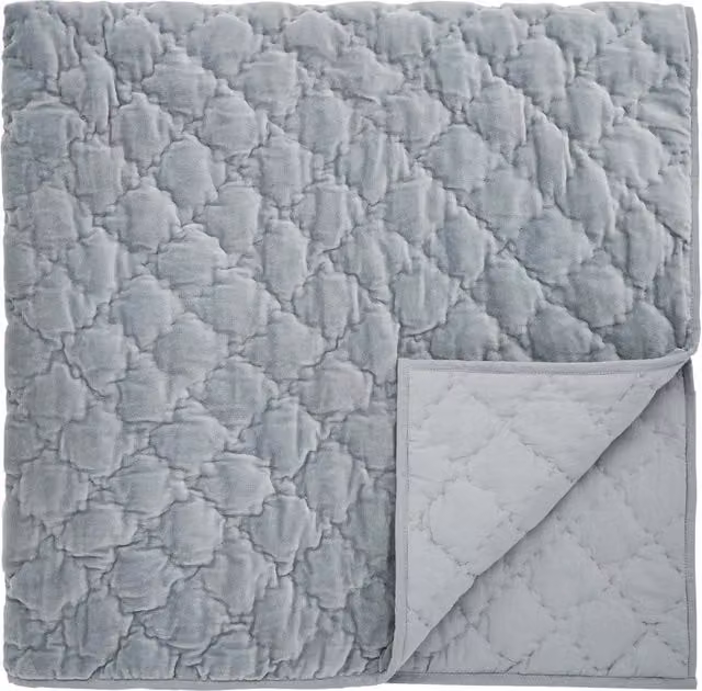 Bedeck of Belfast Albany/Danza Quilted Cotton Throw, Grey