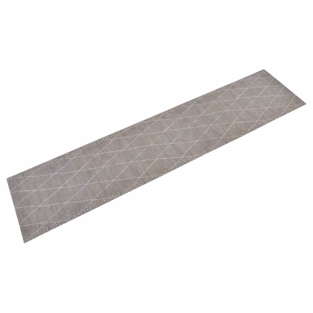 Berkfield Home Washable Grey Velvet Kitchen Rug with Diamond Pattern, W: 60 cm, L: 300 cm – 1