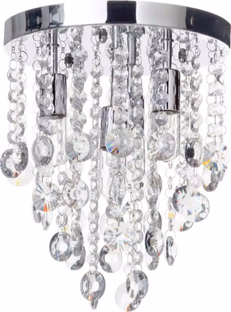 Litecraft Turin 4 Light Circular Semi Flush Bathroom Ceiling Light in Chrome