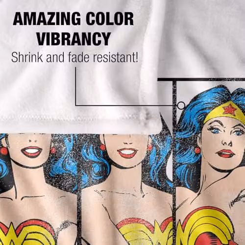 Warner Bros. Wonder Woman Panels Silky Touch Super Soft Fleece Throw Blanket, Multicolour, W: 91.44 cm x L: 147 cm – 2