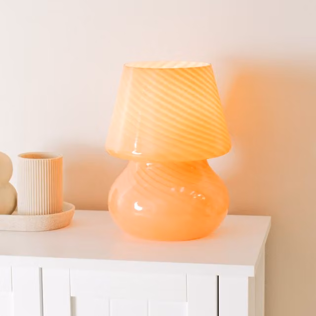 Beau Glass Table Lamp in Black