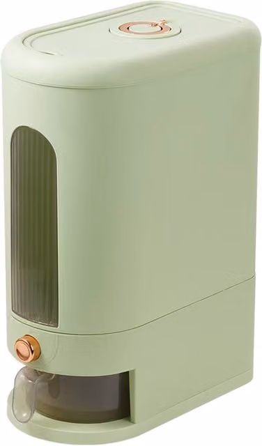 Living and Home Airtight Rice and Cereal Grain Storage Container with Measuring Cup, 10kg, Green