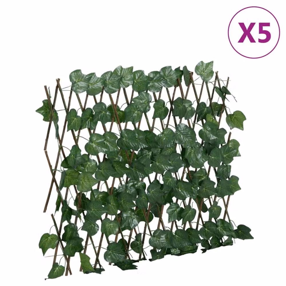 Berkfield Home Realistic Artificial Grape Leaf Trellis Expandable Green, 5 Pieces – 2