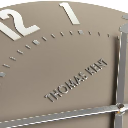 Thomas Kent Mulberry Mocha Large Wall Clock, Brown with Champagne Numerals, W/D/H: 51 x 51 x 4 cm – 2