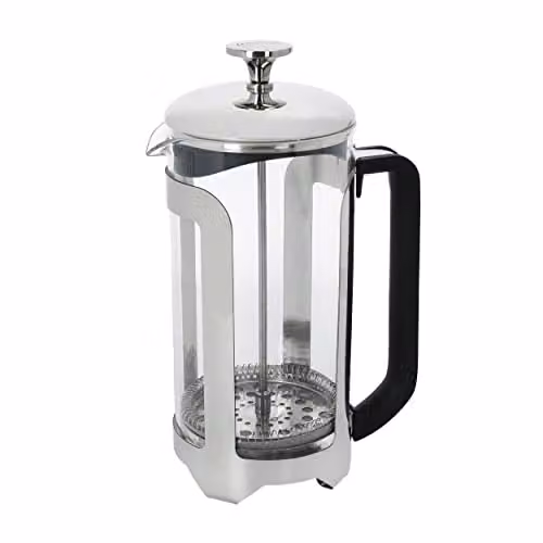 La Cafetiere Roma Stainless Steel French Press Coffee Maker, Silver, 1L – 1